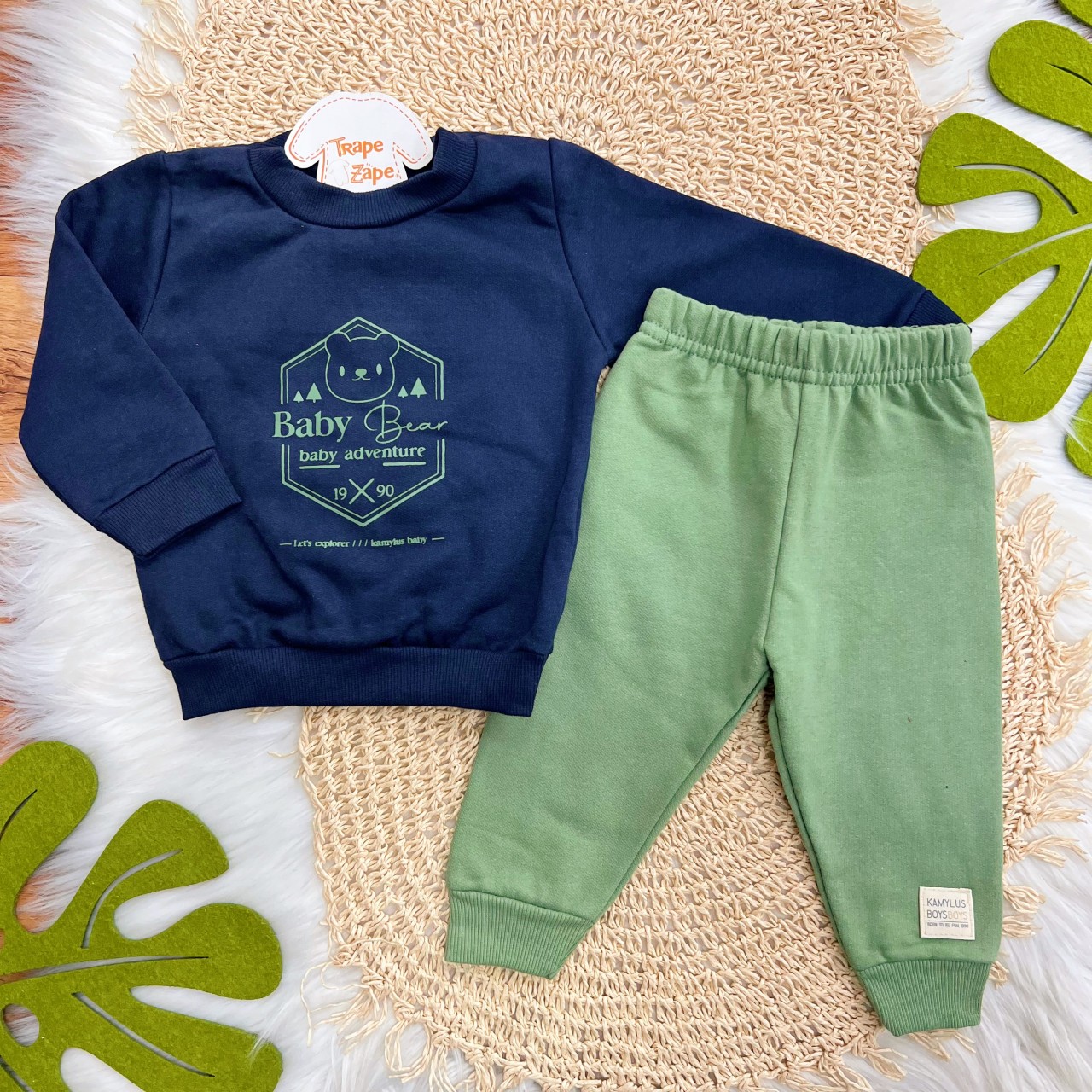 Conj. Conj. Casaco Baby Bear Adventure e Calça de Moletom - Marinho